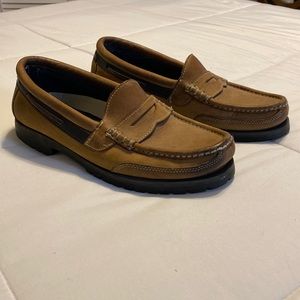 Brown leather Nautica loafers mens size 12